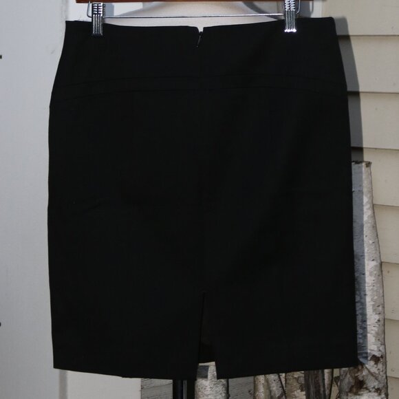 Express Black Stretch Ponte Top Double Seam & Pockets Short Straight Skirt Sz 8 - Picture 3 of 6